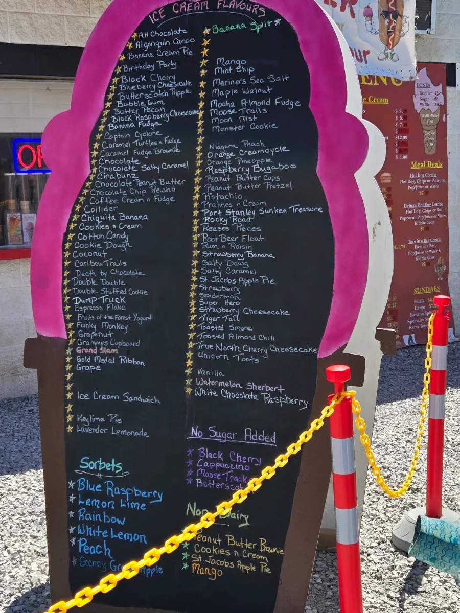 Menu, Ancaster Little League Snack Bar