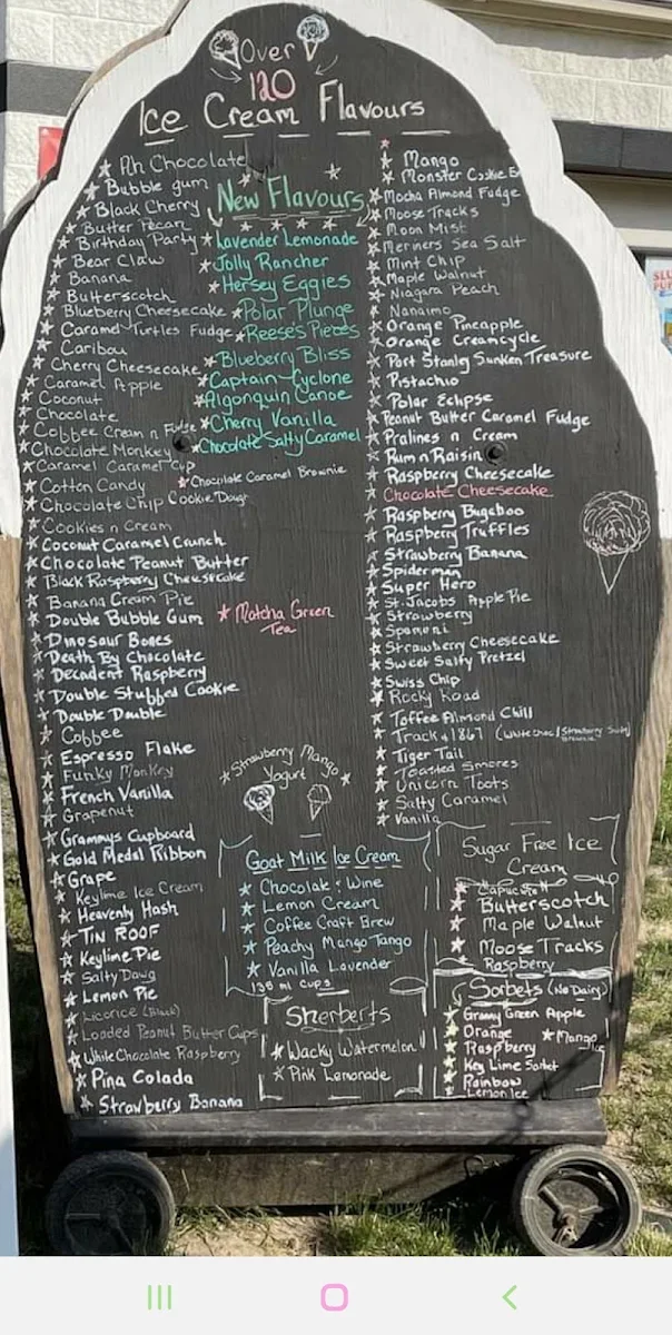 Menu, Ancaster Little League Snack Bar