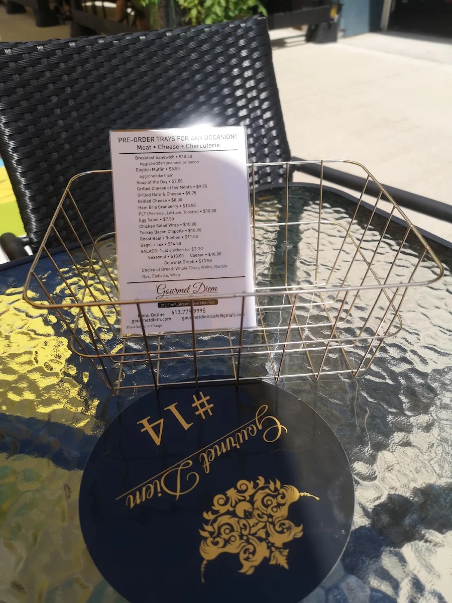 Menu, Gourmet Diem