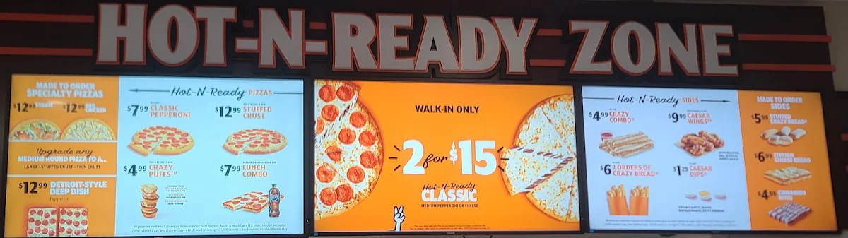 Menu, Little Caesars Pizza