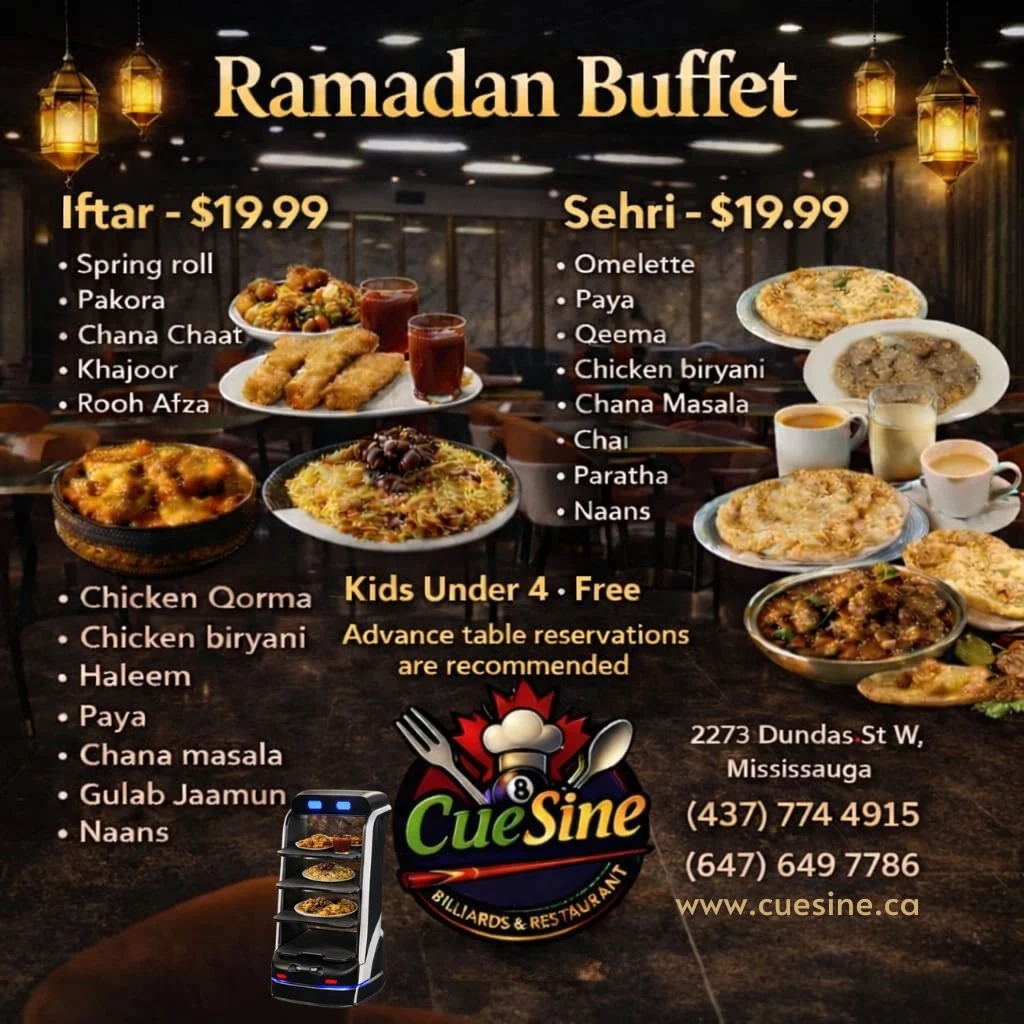 Menu, CueSine Billiards & Restaurant