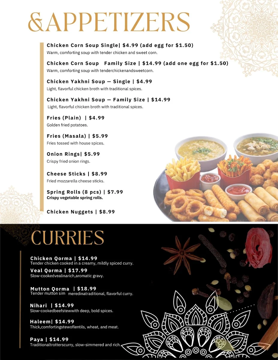 Menu, CueSine Billiards & Restaurant