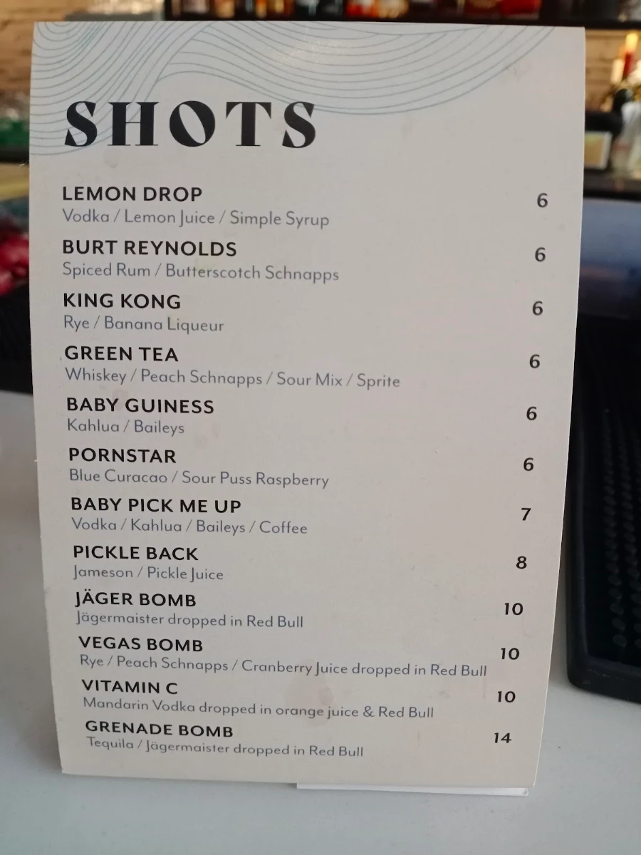 Menu, Cavo Bar+Kitchen