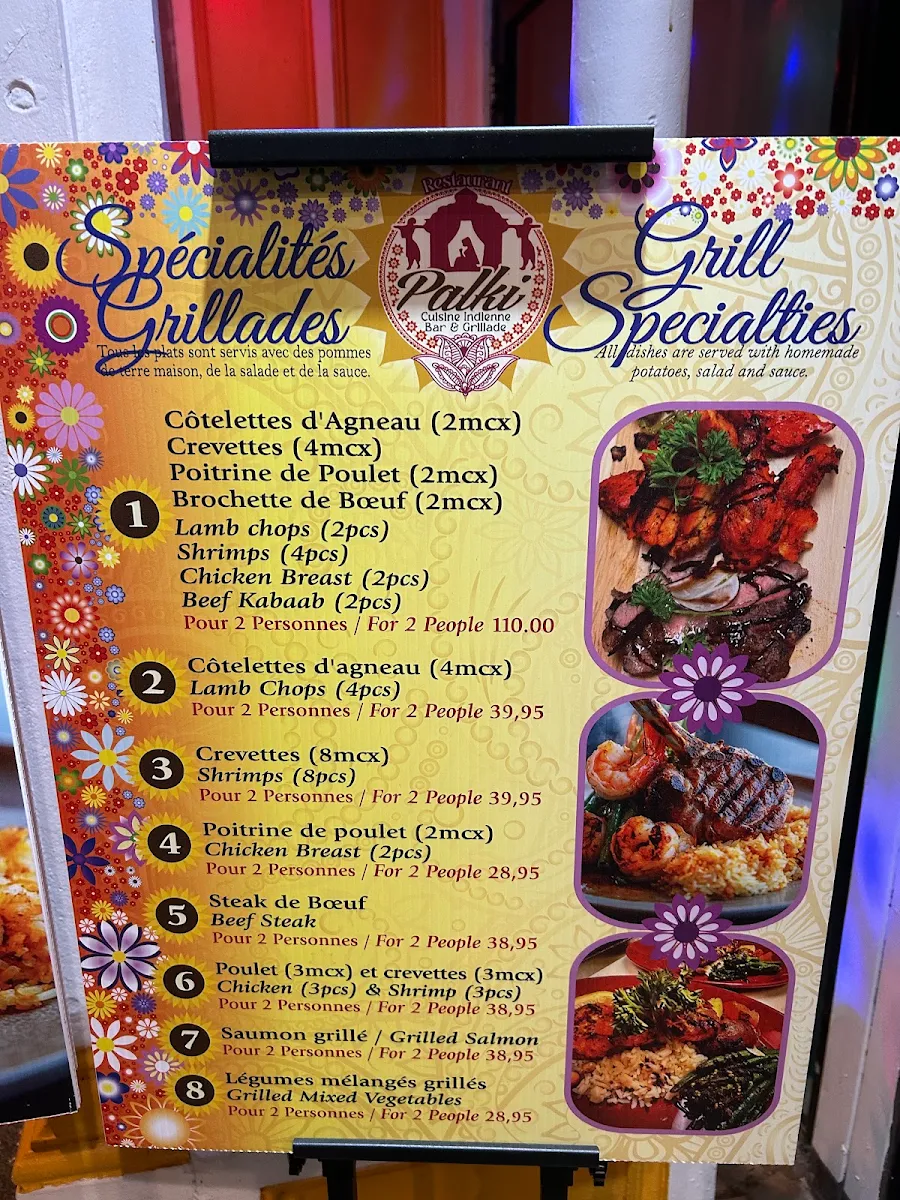 Menu, Restaurant Palki