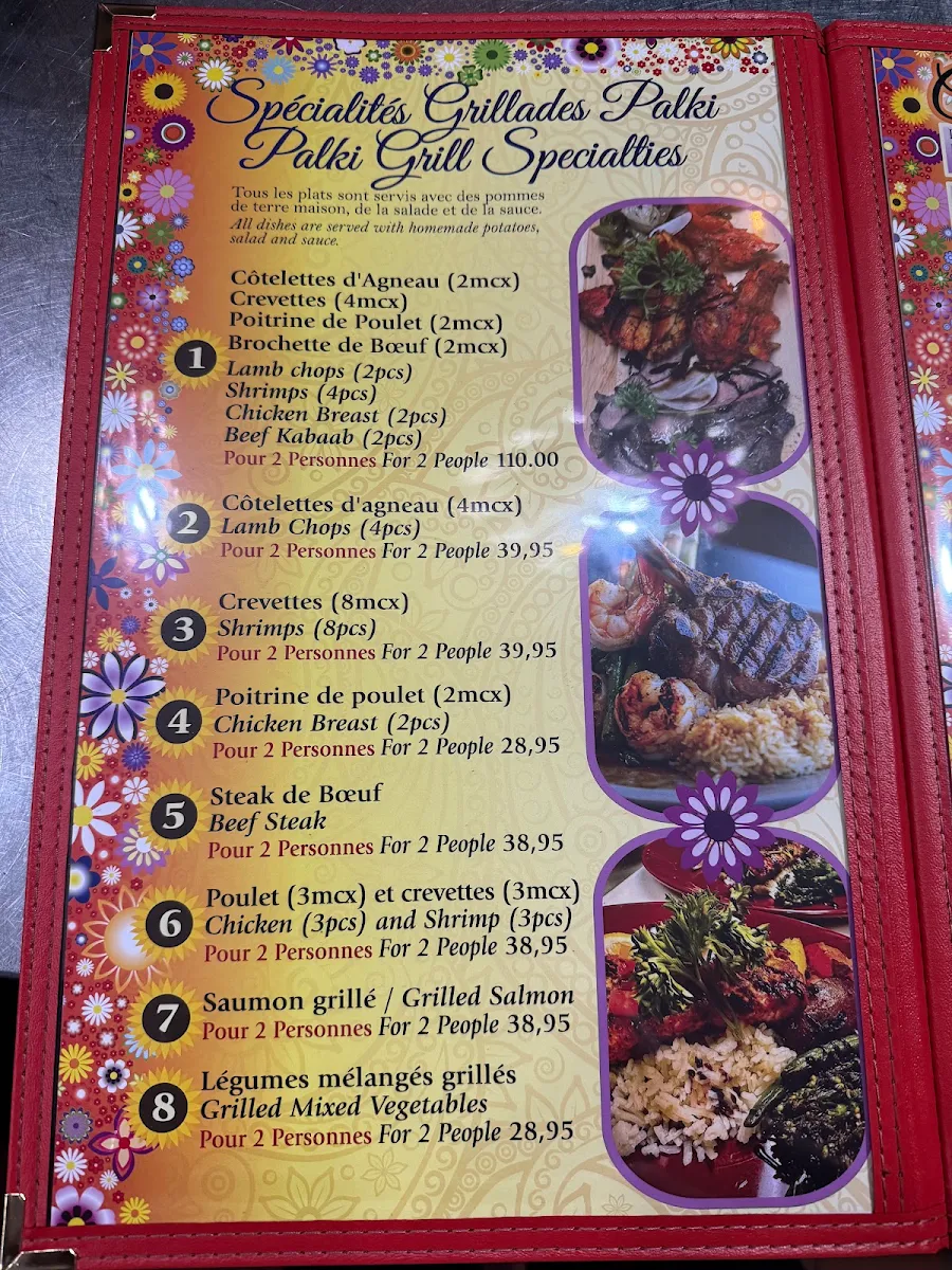 Menu, Restaurant Palki