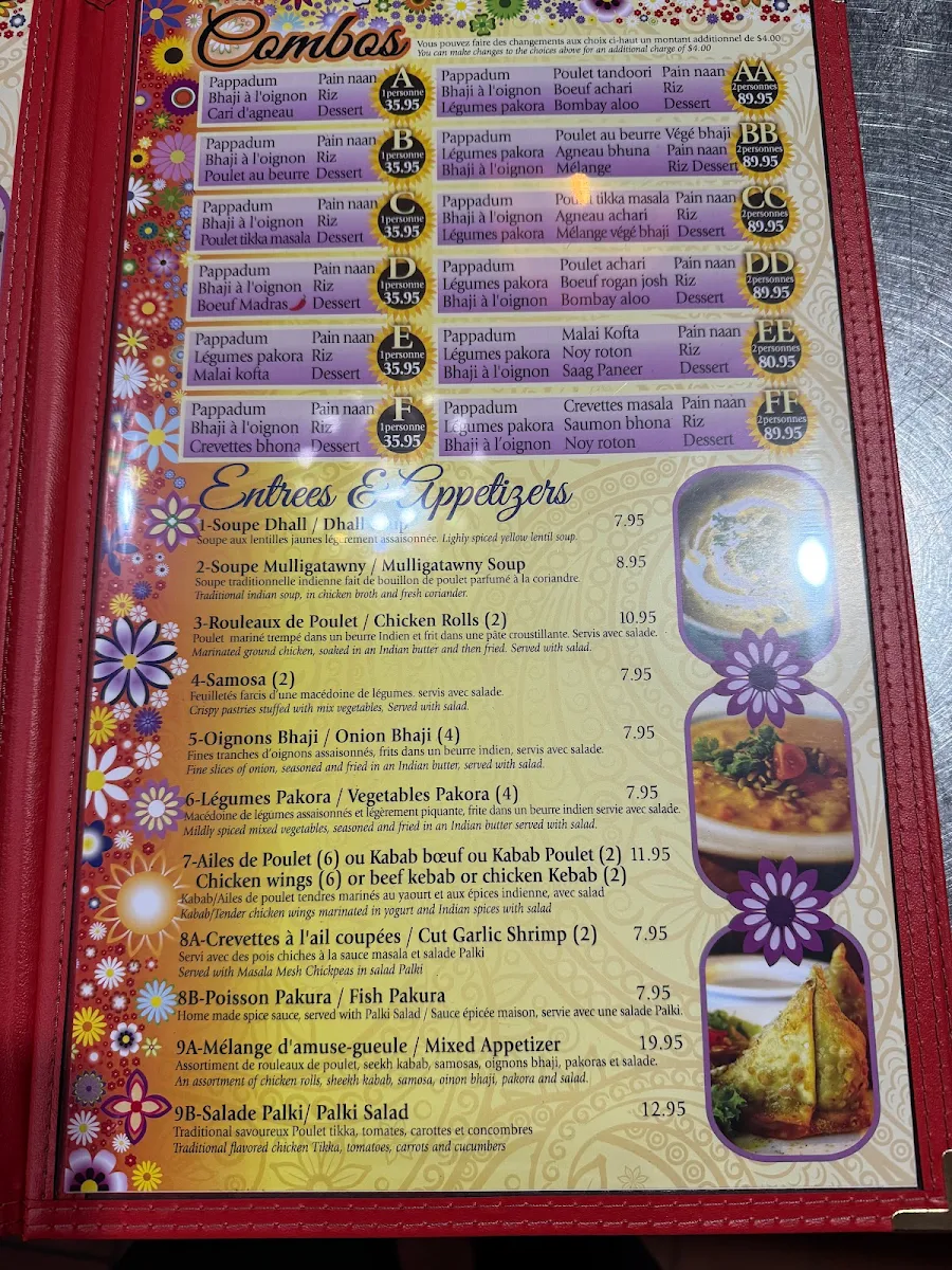 Menu, Restaurant Palki