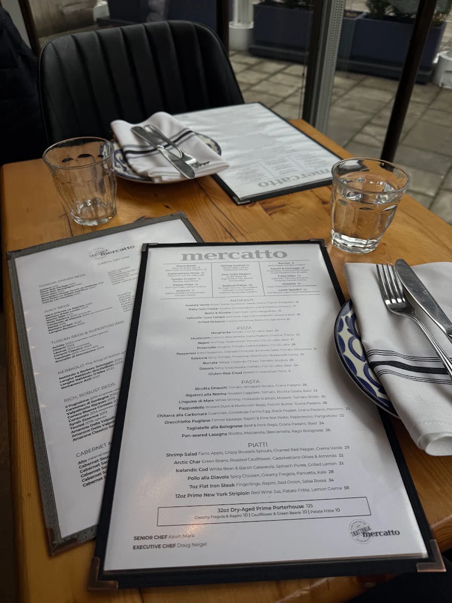 Menu, Trattoria Mercatto