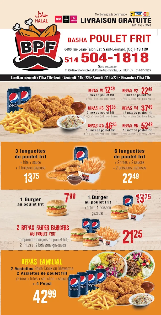Menu, Basha Langelier