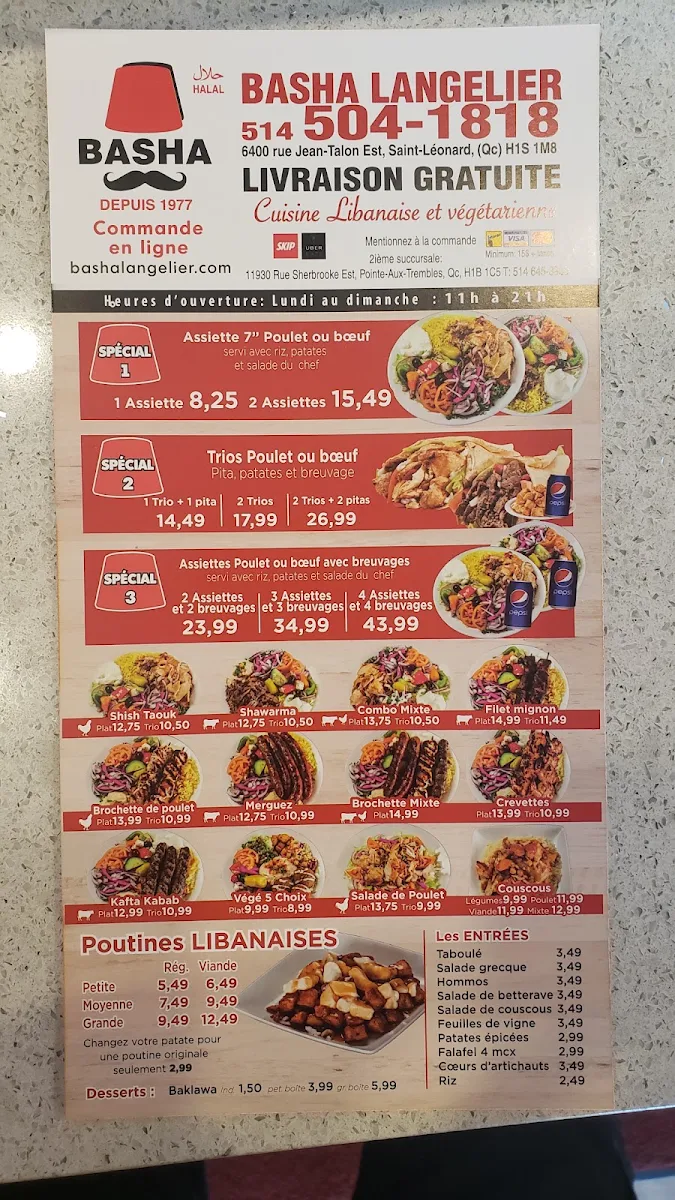 Menu, Basha Langelier