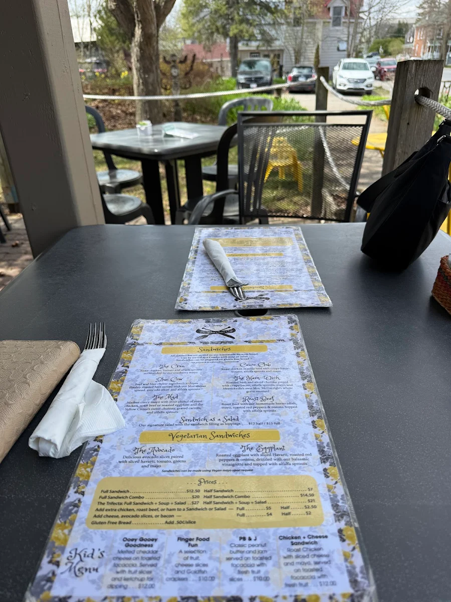 Menu, Yellow Canoe Cafe