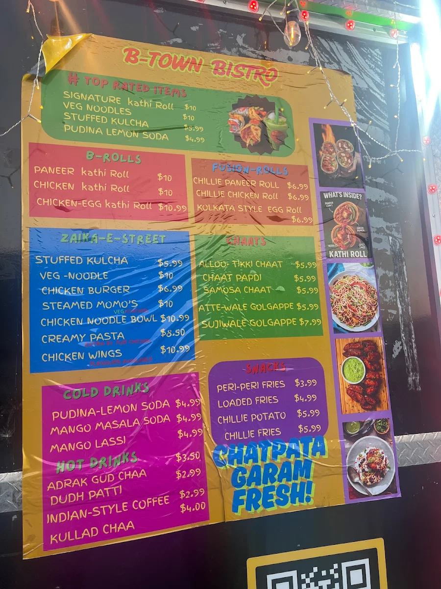 Menu, B-Town Bistro