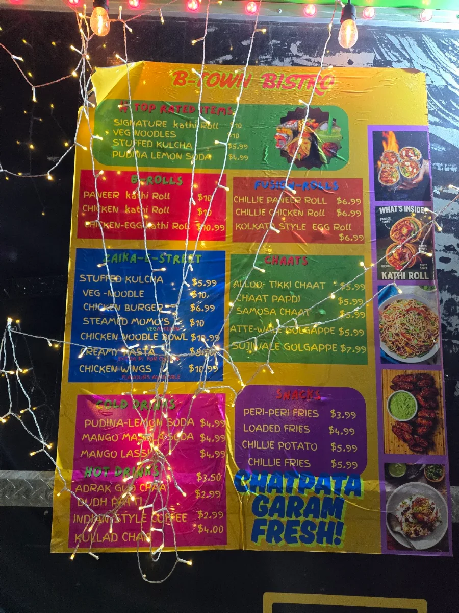Menu, B-Town Bistro