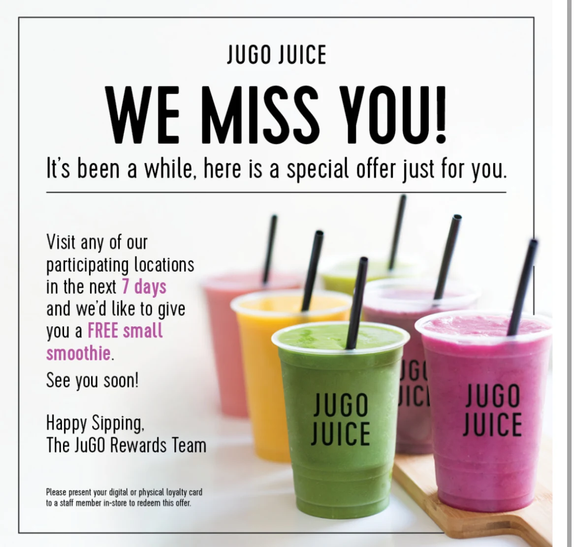 Menu, Jugo Juice
