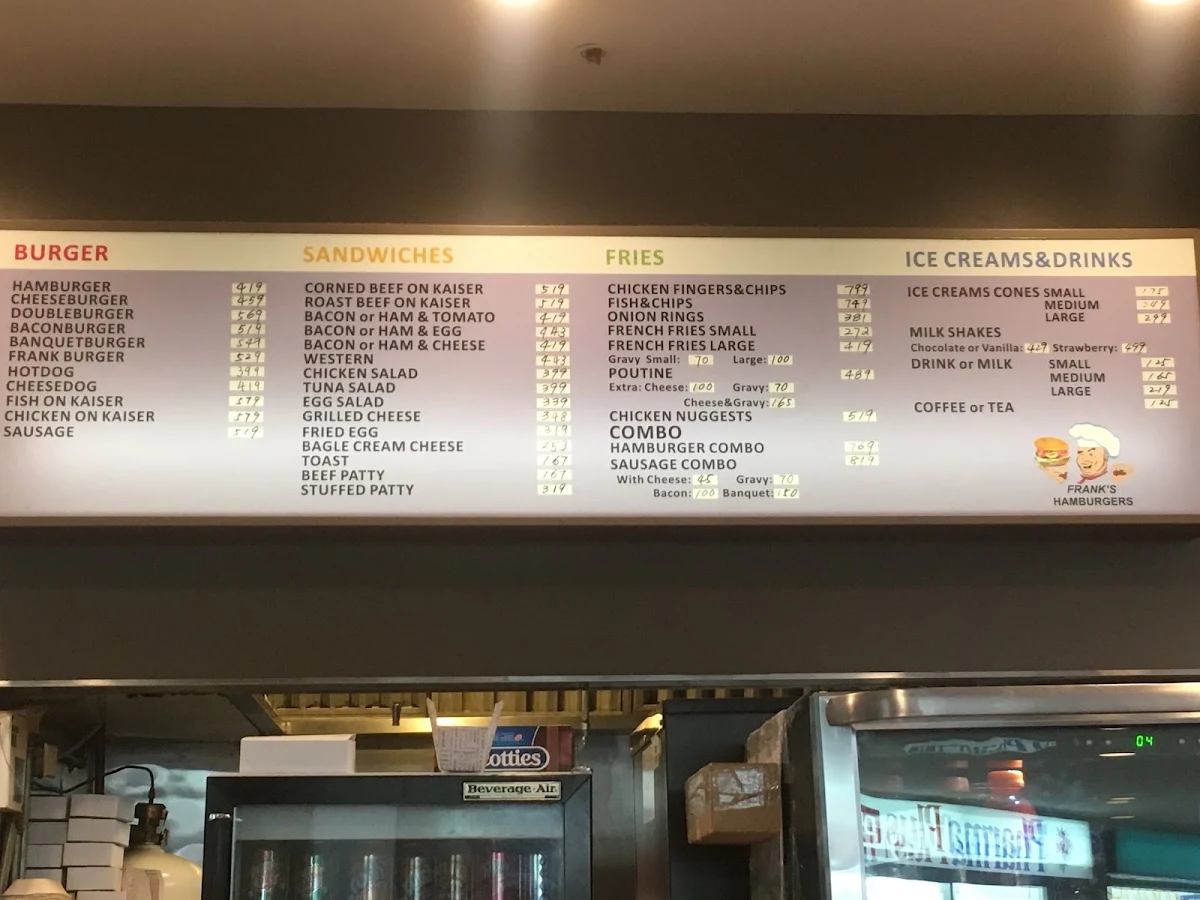 Menu, Franks hamburger