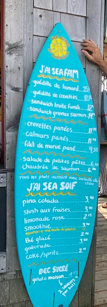 Menu, Sea Shack au bord du lac