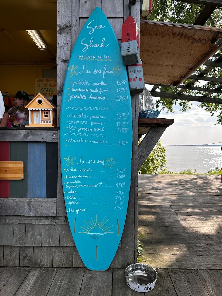 Menu, Sea Shack au bord du lac