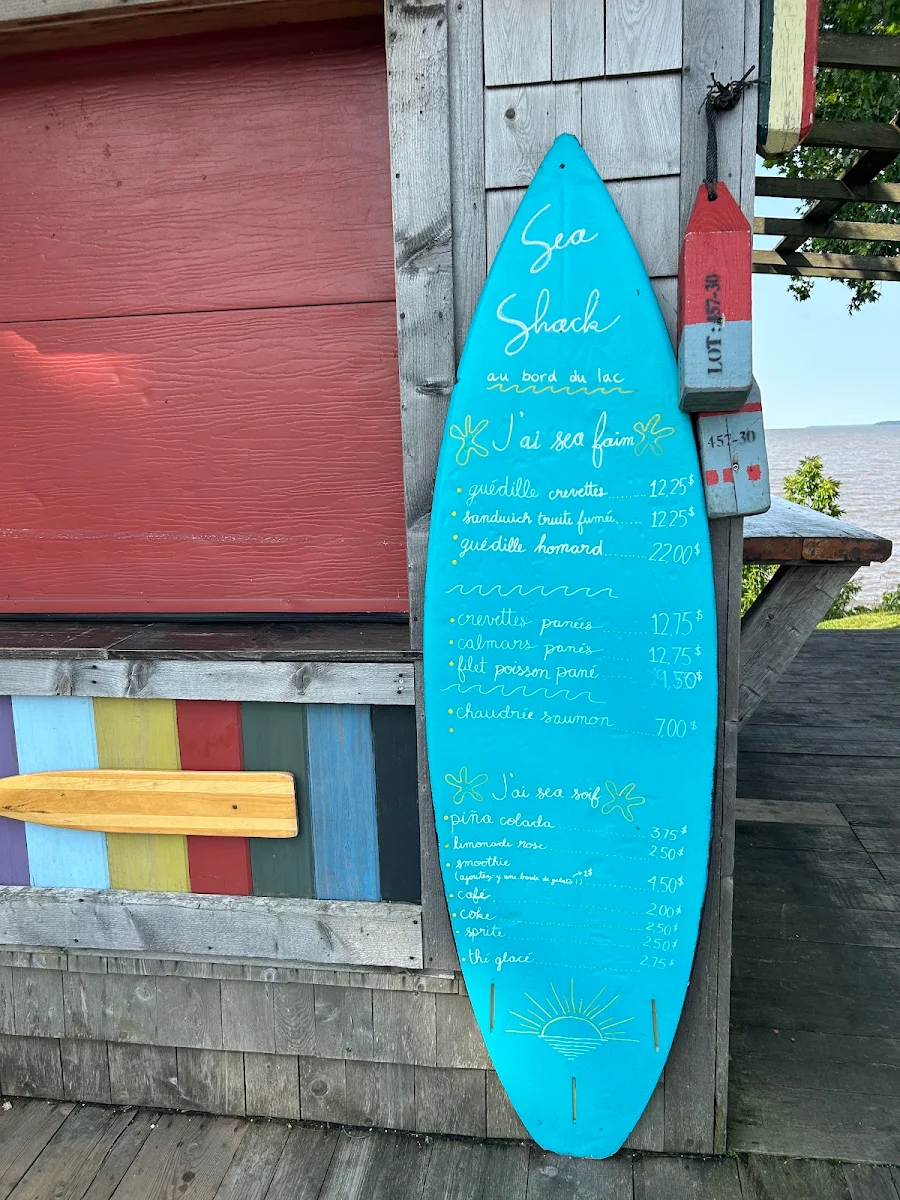 Menu, Sea Shack au bord du lac