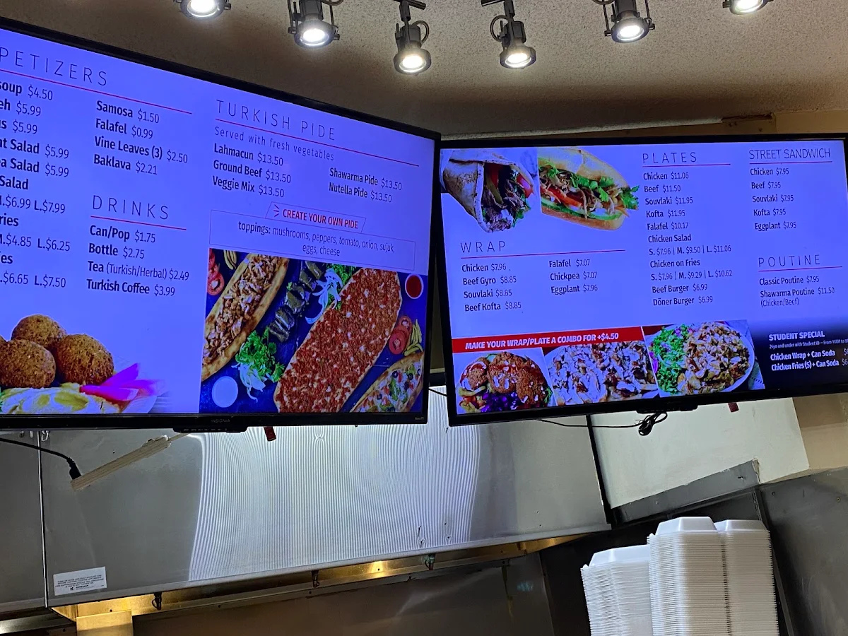 Menu, Istanbul Shawarma