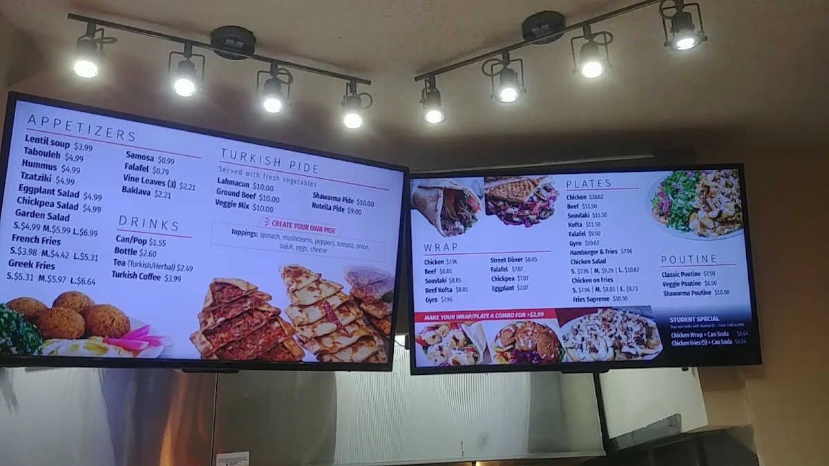 Menu, Istanbul Shawarma