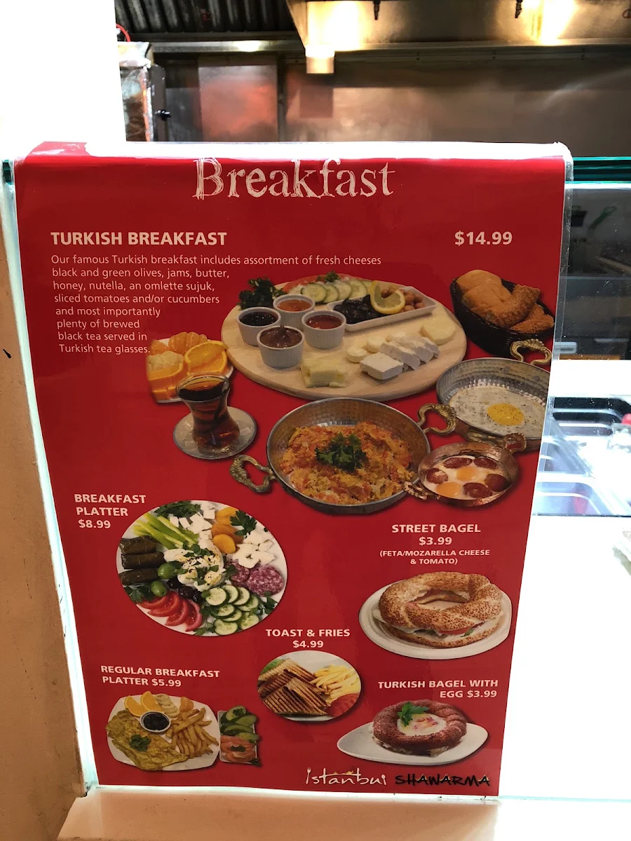 Menu, Istanbul Shawarma