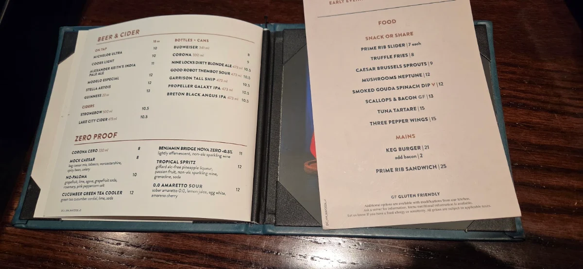 Menu, The Keg Steakhouse + Bar - Dartmouth Crossing