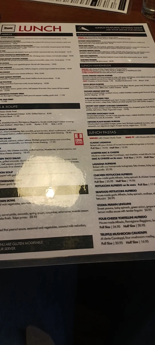 Menu, Our Flames Restaurant & Lounge