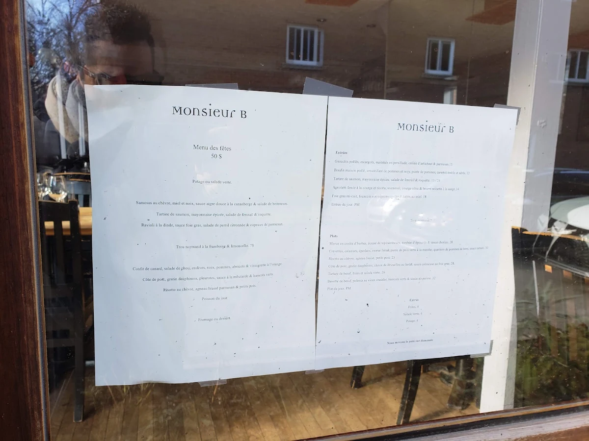 Menu, Monsieur B