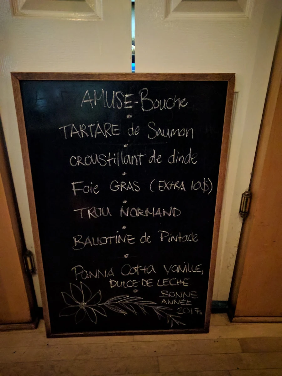Menu, Monsieur B