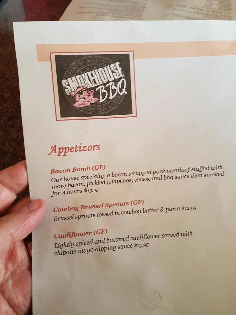 Menu, Smokehouse BBQ