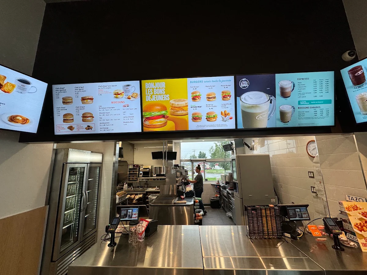 Menu, A&W Canada