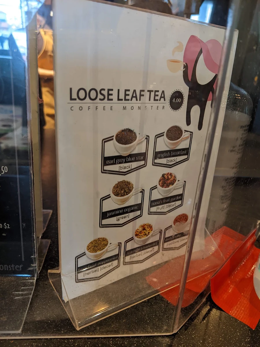 Menu, Coffee Monster