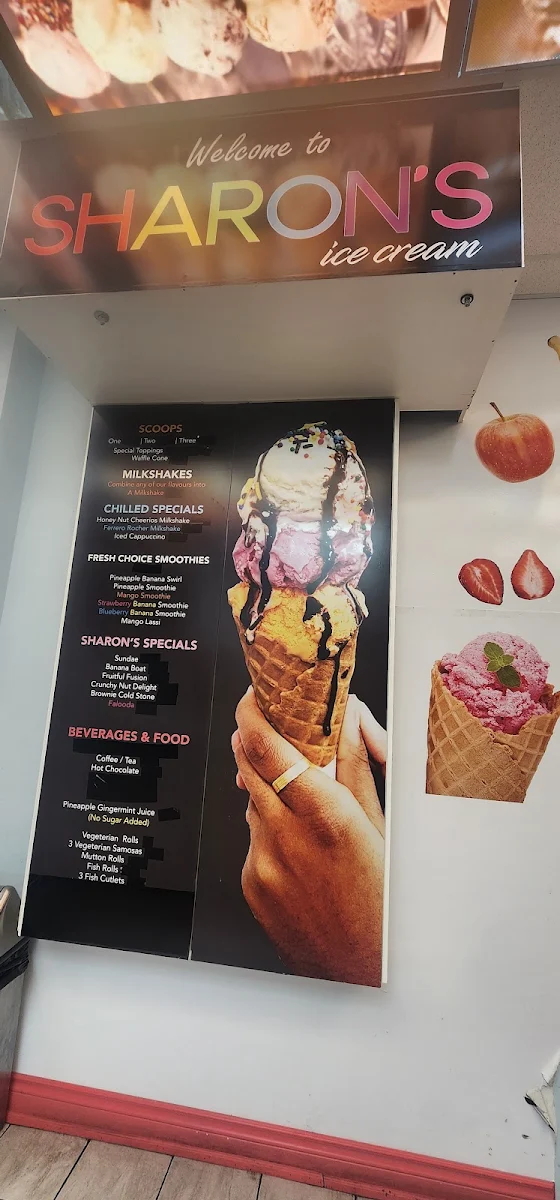 Menu, Sharon's Ice Cream
