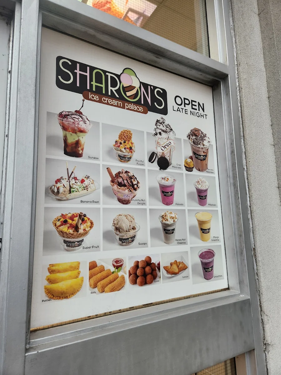 Menu, Sharon's Ice Cream