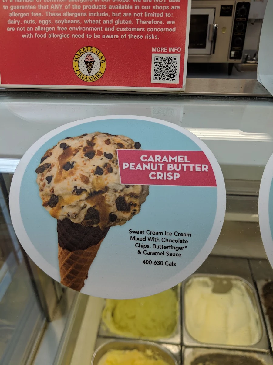 Menu, Marble Slab Creamery