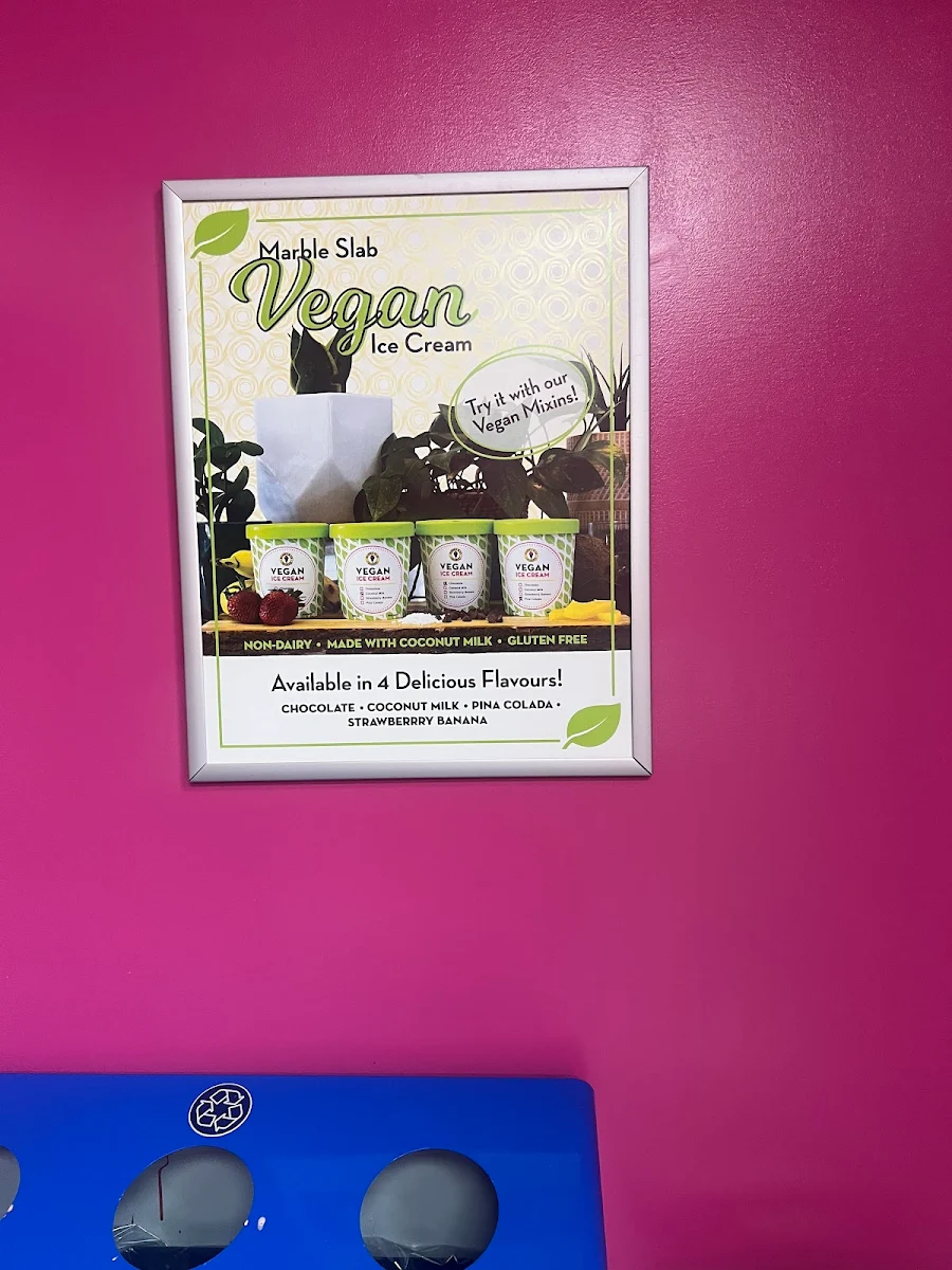 Menu, Marble Slab Creamery