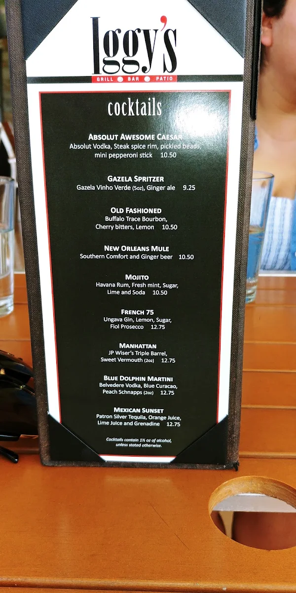 Menu, Iggy's Grill Bar Patio