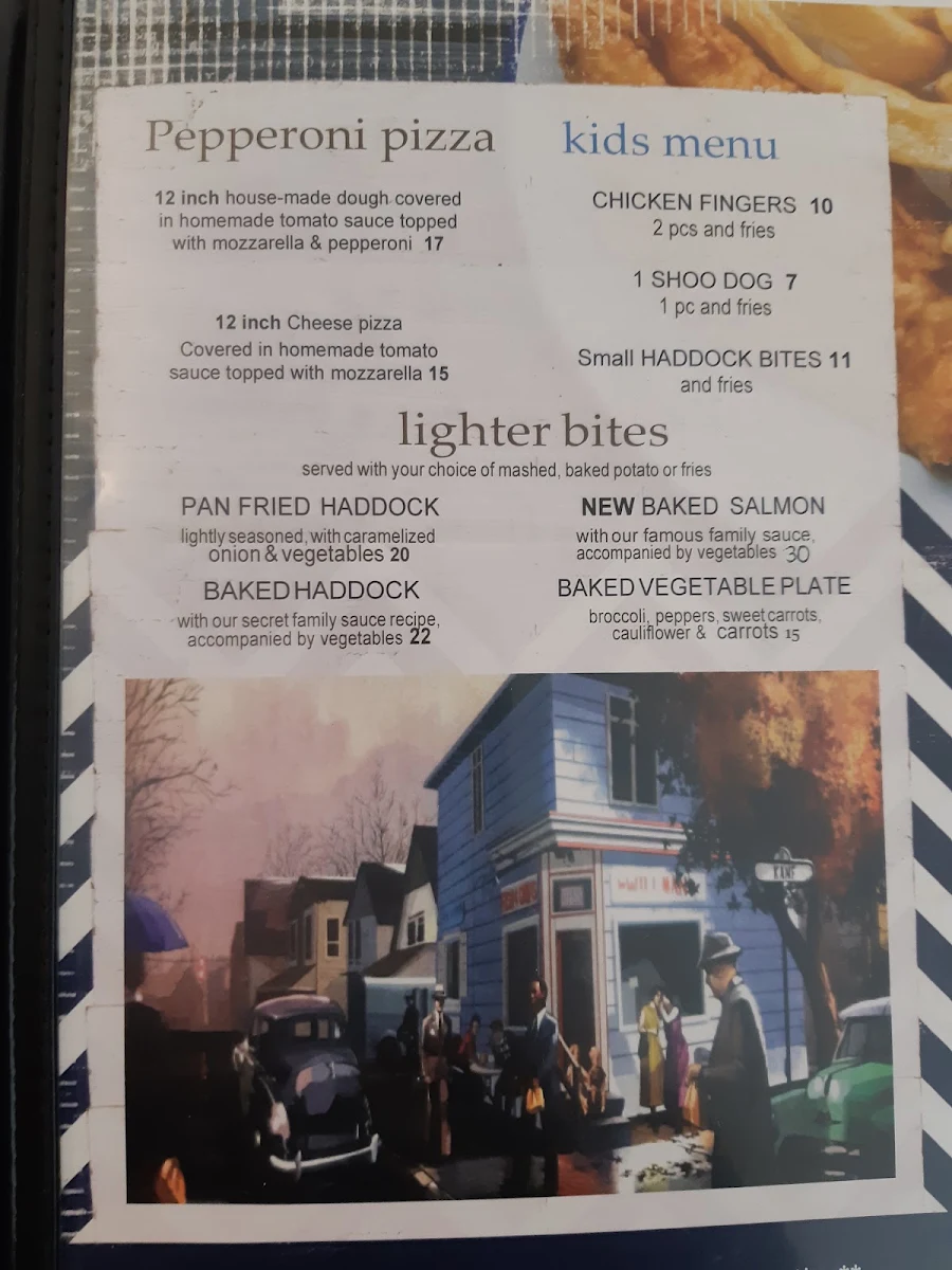 Menu, Willman's Fish & Chips