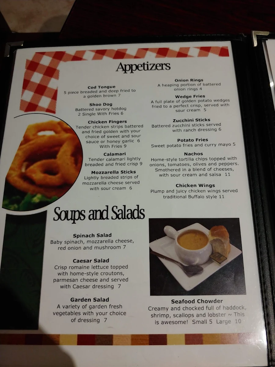 Menu, Willman's Fish & Chips