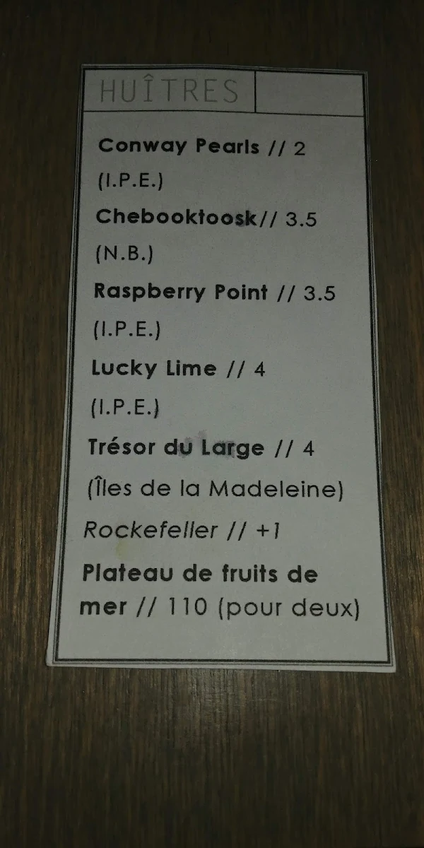 Menu, Resto Catch