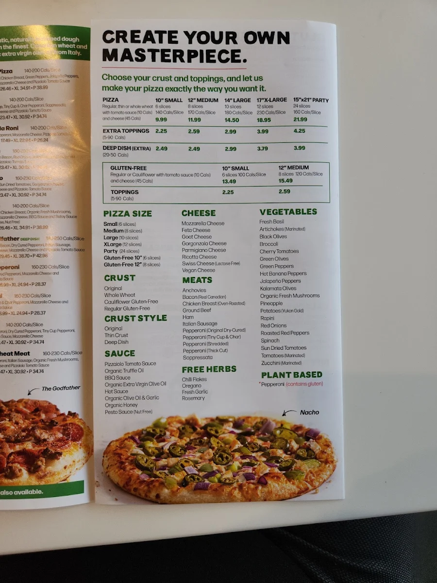 Menu, Pizzaiolo
