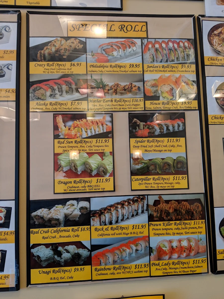 Menu, Sushi Heaven