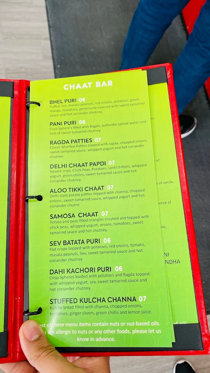 Menu, Royal Paan
