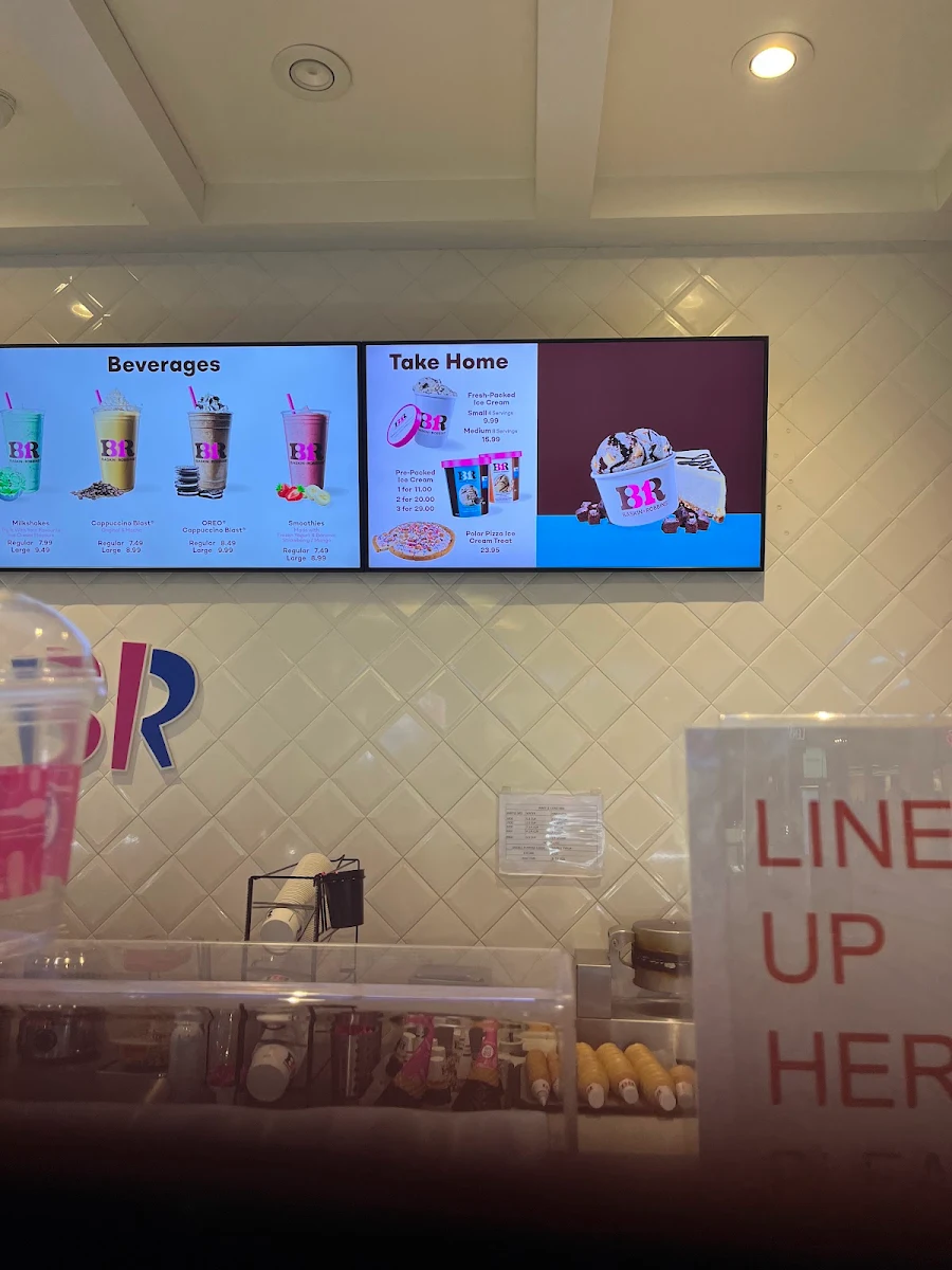 Menu, Baskin Robbins