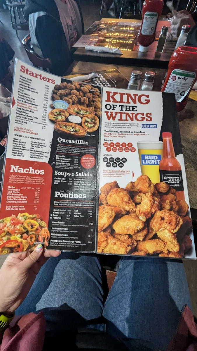 Menu, Sports Rock Dieppe