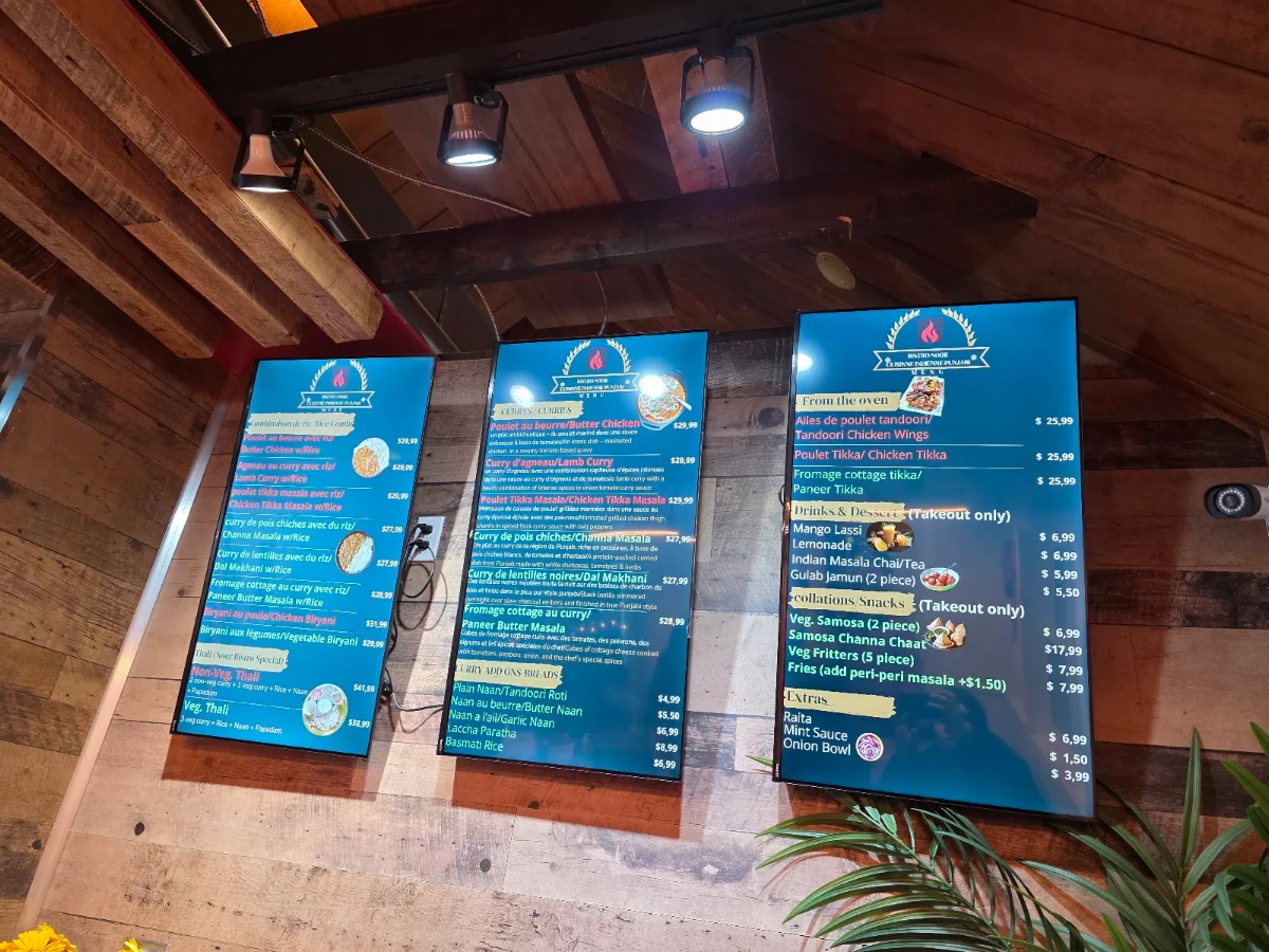 Menu, Noor Bistro Indian Punjabi Cuisine