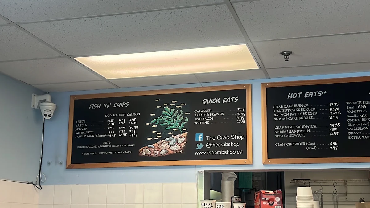 Menu, The Crab Shop