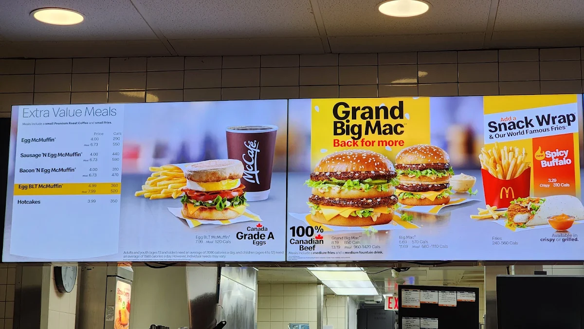 Menu, McDonald's