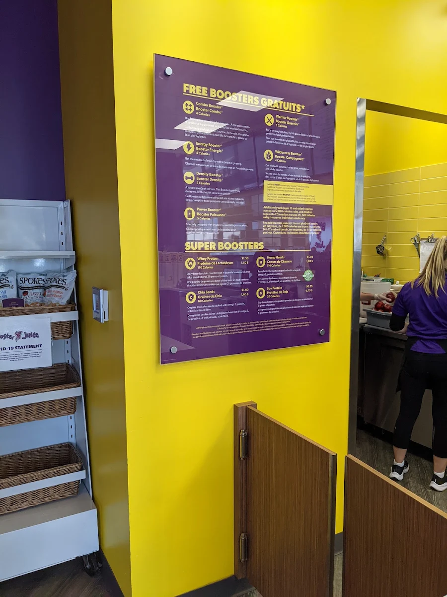 Menu, Booster Juice