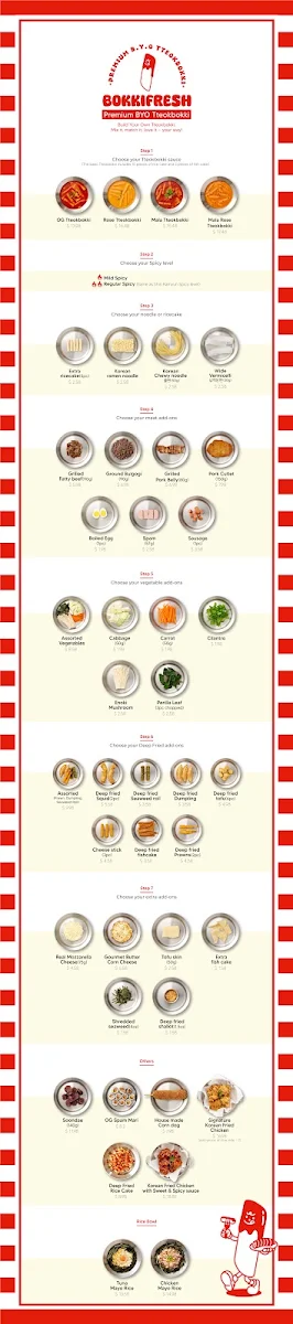 Menu, BokkiFresh - Premium B.Y.O Tteokbokki