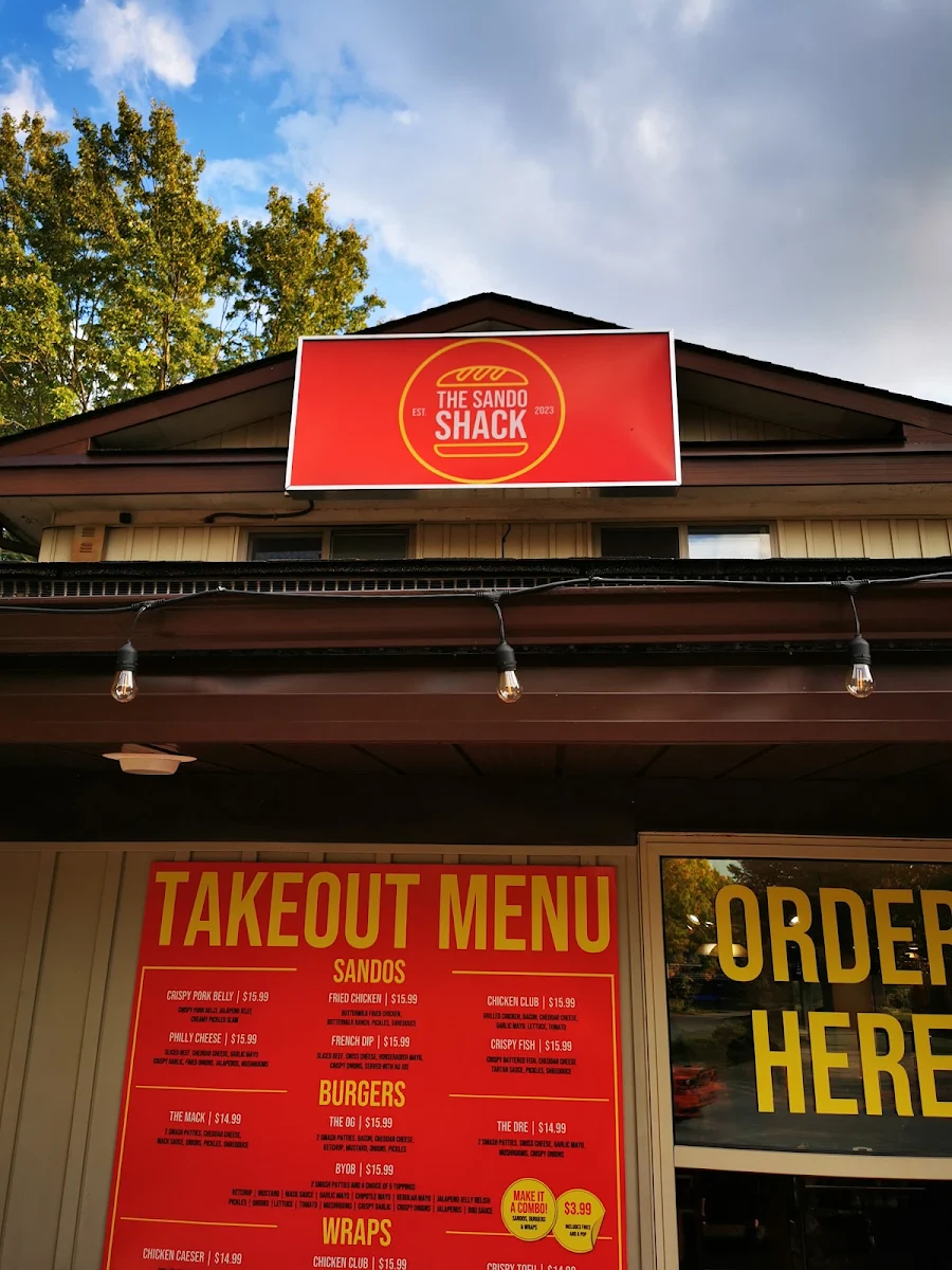 Menu, The Sando Shack